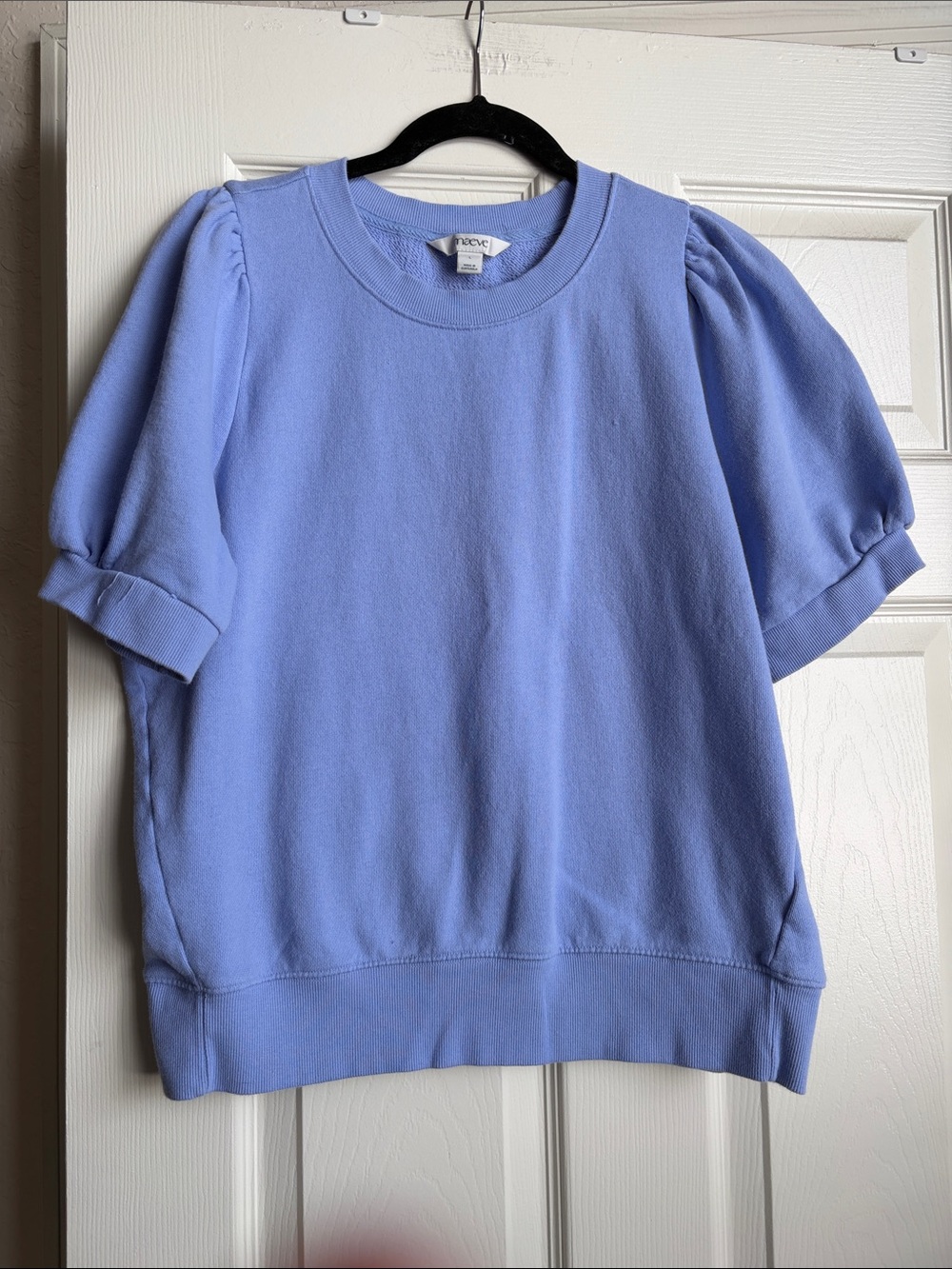 Maeve Puff-Sleeve Short-Sleeve Sweatshirt
